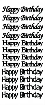 Happy Birthday Dazzles&trade; Stickers, black